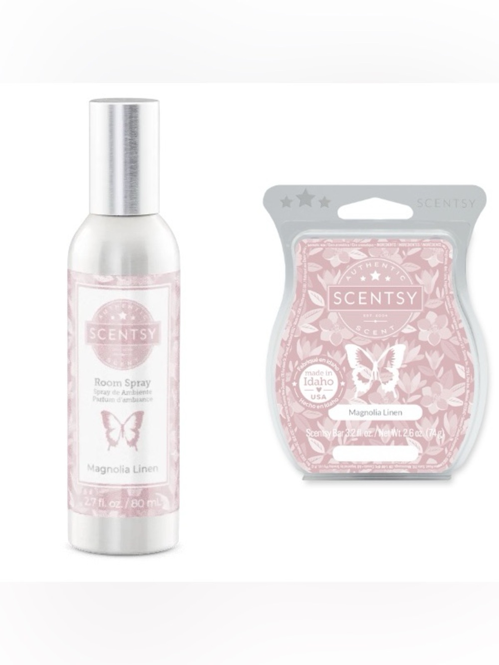 Scentsy Magnolia Linen Room Spray & Wax Bar Set